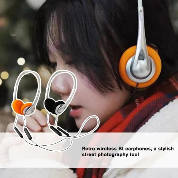 Cuffie wireless Bluetooth retrò leggere da 50 g Cuffie over-ear vintage Cuffie portatili pieghevoli per bambini Decorazione Puntelli per foto di moda