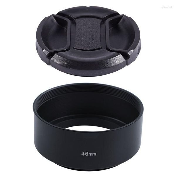 46mm montaj standart metal kaputlu dslr kamera için yağmurluk univeral 49mm merkez tutam ön lens kapağı