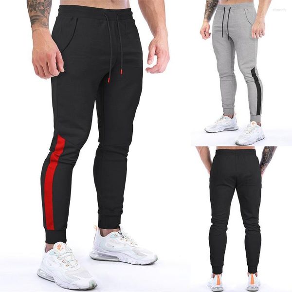 Calças masculinas Jogging Men Sport Sweatpants Corredores de algodão Trackpants Slim Fit Calças de musculação W10