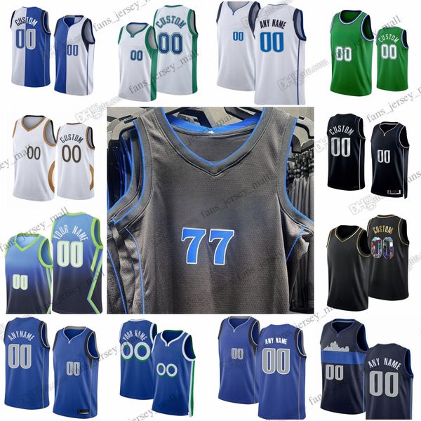 Maglie da basket della nuova stagione 2023-24 stampate personalizzate Doncic Hardaway Holmes Williams Verde Irving Hardy Exum Powell Jones Vivace Prosper Lawson Miles Dennis Walker