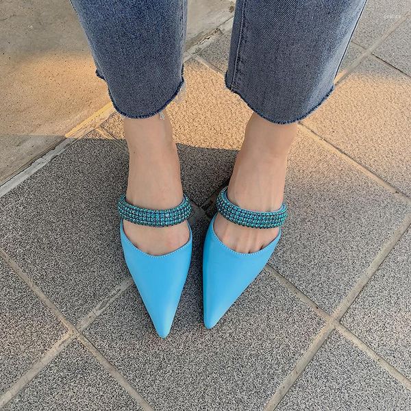 Hausschuhe Süßigkeiten Farbe Frauen speicherte Zeh schwarz weiß blau rosa gelbe sommer toces schuh Frau Casual Pumps Größe 35-39