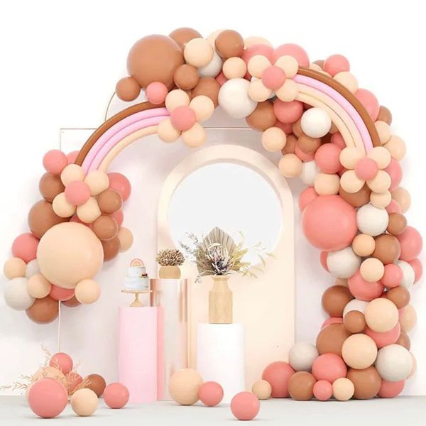 Outros suprimentos para festas de eventos 163pcs Dusty Pink Rainbow Balloon Garland Arch Kit Balões de aniversário de casamento Decoração Boho Party Kids Baby Shower Arche Ballon 231005