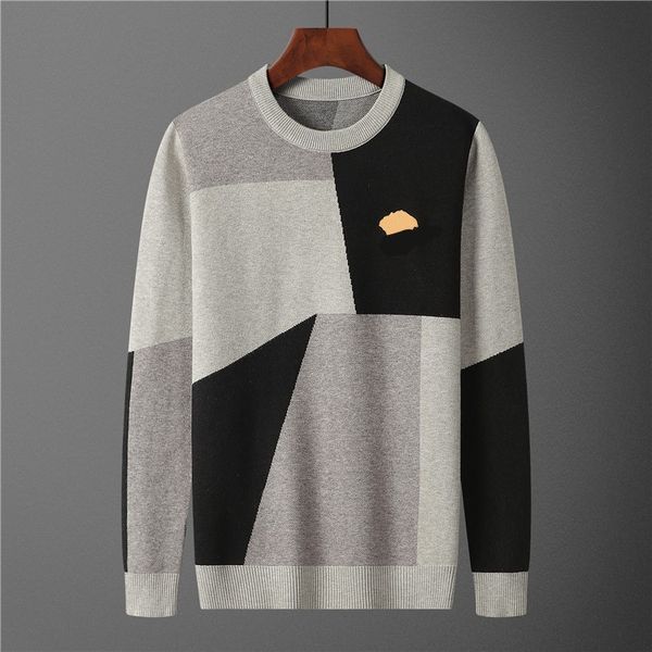 2023 Winter Herren -Fleece -Pullover Stickerei warme Pullover Qualität Männlich schlanker gestrickter Wollpullover für den Frühling