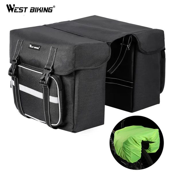 Borse laterali Borse laterali WEST BIKING Borse laterali per bicicletta Borse da ciclismo impermeabili 25L Bagagli di grande capacità Copertura antipioggia Cestino da carico Borse bici MTB 231005