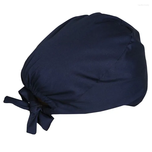 Ballkappen 2 Stück Baumwoll-Bouffant-Hüte Arbeitskappe mit Schweißband Verstellbarer Krawattenrücken Scrub Elastic Cover Unisex
