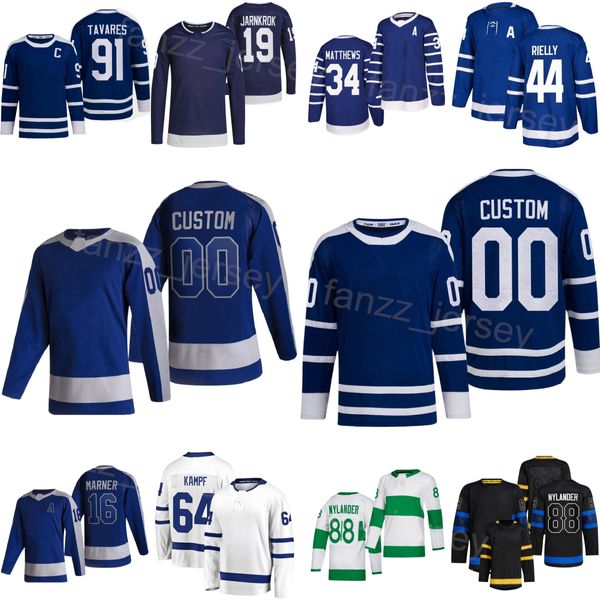 Genähtes Hockey 91 John Tavares Trikot 44 Morgan Rielly 19 Calle Jarnkrok 64 David Kampf 16 Mitchell Marner 88 William Nylander 34 Auston Matthews Mann Frau Jugend