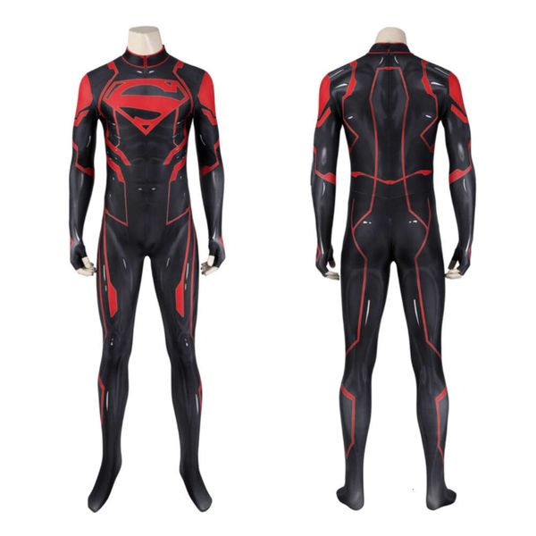 Neues rotes Superhelden-Cosplay-Kostüm, Verkleidung, Mann, Zentai-Anzug, cooler Junge, elastisches Superhelden-Masqurade-Kostüm-Outfit für Mancosplay