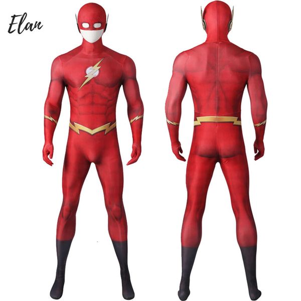 Red Man Zentai Anzug Barry Allen Cosplay Kostüm Spandex Overall und Maske Outfit Hanlloween Comic Con Deguisements