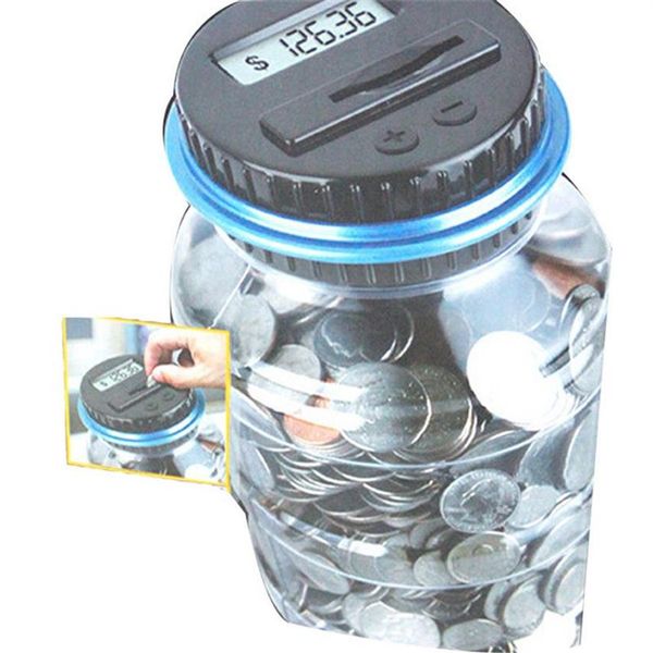 Neue kreative digitale Spardose Elektronischer USD-Münzzähler Sparschwein Geldsparglas Geschenk mit LCD-Bildschirm 240T