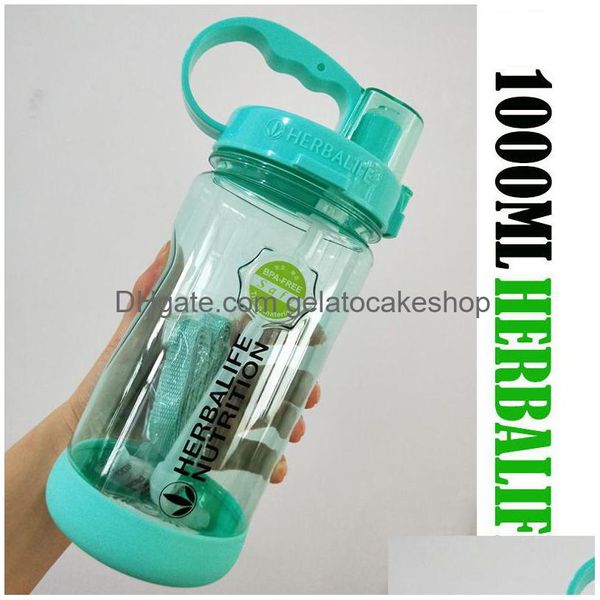 Bottiglie d'acqua Mti Color 1000Ml Bpa Grigio Rosa Rosso Portatile Herbalife Nutrition Plastica Sport Escursionismo Fitness St Bottiglia Drop Delivery Dhysh