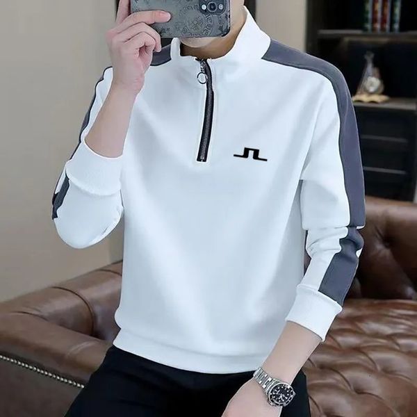 Altri articoli sportivi Ricami Abbigliamento da golf da uomo Polo a maniche lunghe Top in cotone Autunno Moda Abbigliamento sportivo Uomo Abbigliamento Cappotti Giacche 231006