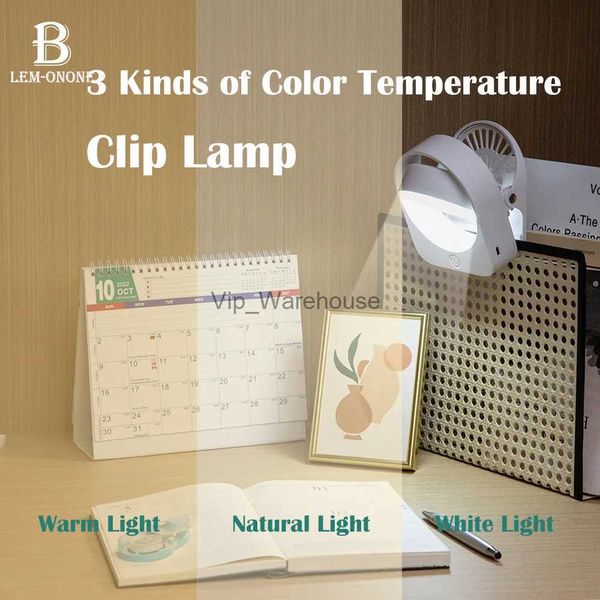 Masa lambaları LED Gece Işığı 3 Renk Çok Function Clip Işık Şarj Edilebilir Masa Lambası Okuma için Aydınlatma Tatil Hediyeleri Çocuklar İçin Arkadaş YQ231006