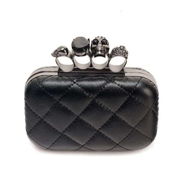 Kosmetiktaschen Hüllen Damen Handtasche Totenkopf Ring Umhängetasche Damen Abend Clutch 8 Zoll Vintage Lange Schwarze Geldbörse für Mädchen 231006