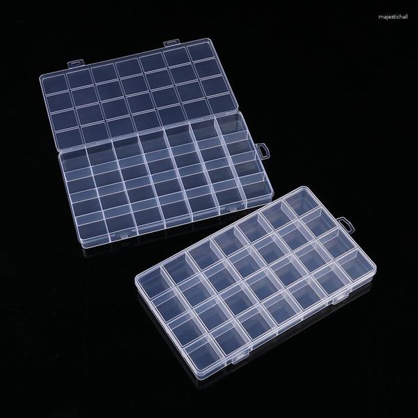 Bolsas de jóias 6-28 grade com slot frisado anti-string caixa de armazenamento de plástico classificação peças divisão organizador