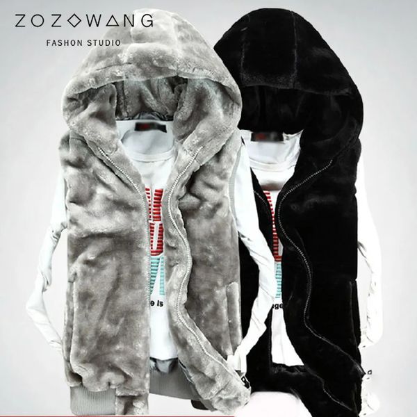 Coletes masculinos Zozowang 2023 outono colete homens inverno grosso colete masculino jaqueta quente lã casual sem mangas colete masculino colete casaco outwear 231005