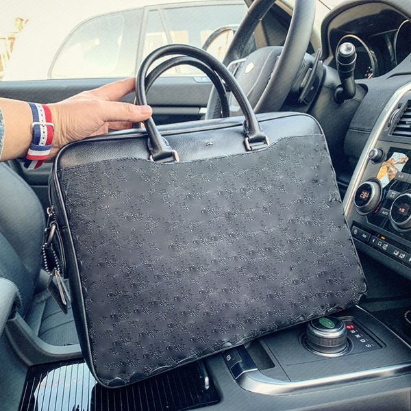 Valigetta a tracolla da uomo di design classico Borsa in pelle marrone nera Borsa da uomo d'affari di lusso per laptop Borse a tracolla con sacchetto per la polvere Custodia da viaggio a tracolla vintage