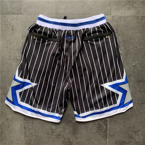 Basketball-Shorts für Herren, bestickte Just-Don-Shorts aus Polyestergewebe, Schwarz, Weiß, Blau, Größe Sxxl