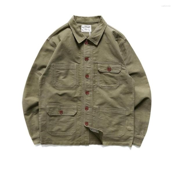 Herren Jacken Cargo Jacke Chore Utility 4 Taschen Military Tatical Arbeitskleidung Vintage Casual Herrenmode Frühling Herbst Outdoor Kleidung