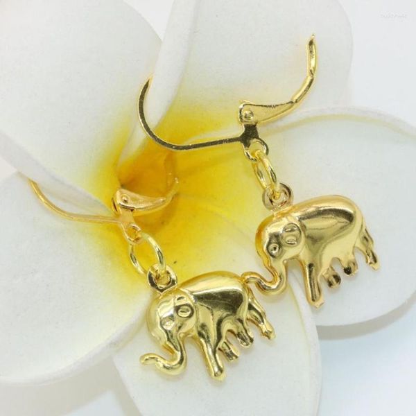 Orecchini pendenti Factory Outlet Design classico 12 15mm Elefante Goccia color oro per le donne sposa Lucky Beautiful Jewelry B2659