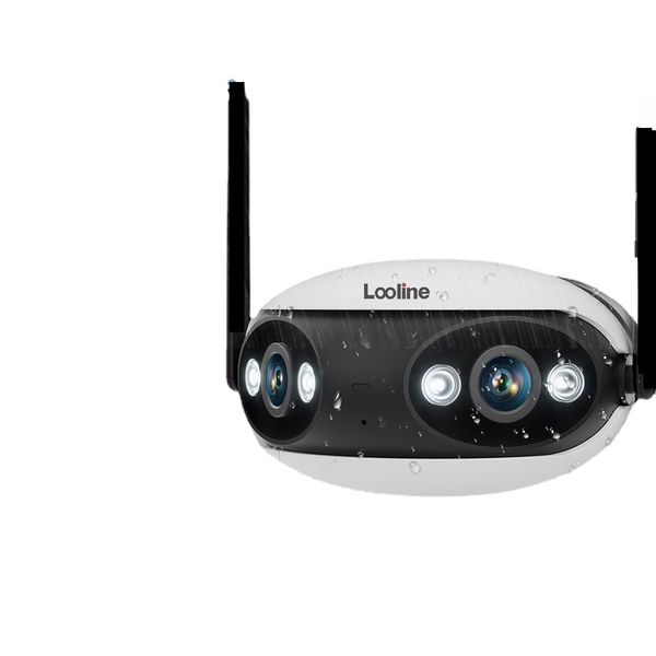 Telecamera panoramica WIFI Sistema di telecamere di sicurezza POE Telecamera IP per esterni domestici con angolo di visione di 180° Visione notturna a colori con rilevamento umano