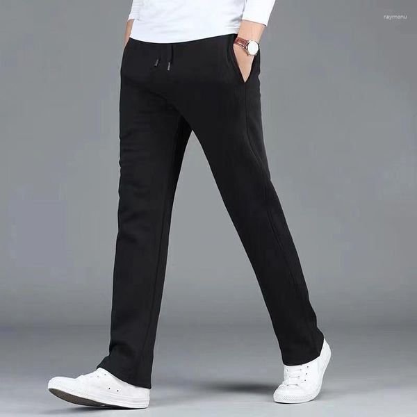 Pantaloni da uomo Pantaloni sportivi primaverili e autunnali Taglie forti M-5XL Pantaloni elasticizzati in cotone casual in vita elastica Pantaloni da jogging neri maschili