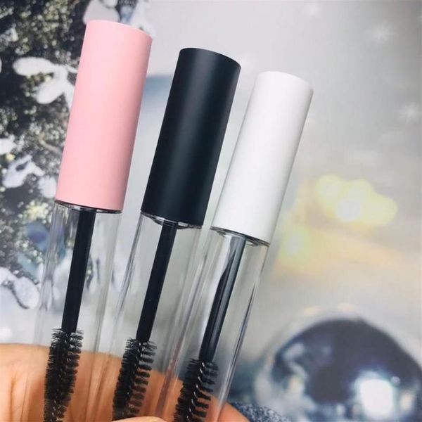 Tubo per mascara vuoto da 10 ml Bottiglia per ciglia revitalash trasparente Glassato Bianco Coperchio rosa Contenitore per imballaggio cosmetico252f