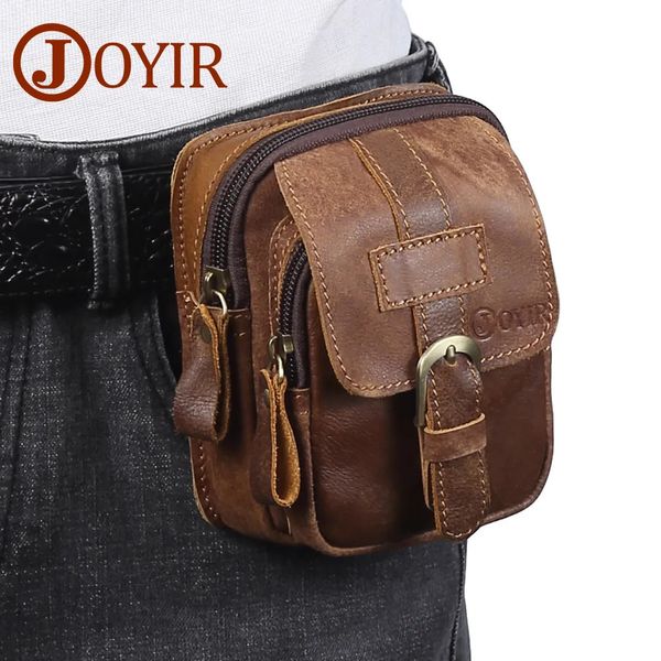 Taille Taschen JOYIR Echtes Leder Männer Taille Packs Vinatge Taille Tasche Männer Geld Gürtel Tasche Taille Beutel Bum Tasche Fanny Pack für mann Männlich 6371 231006