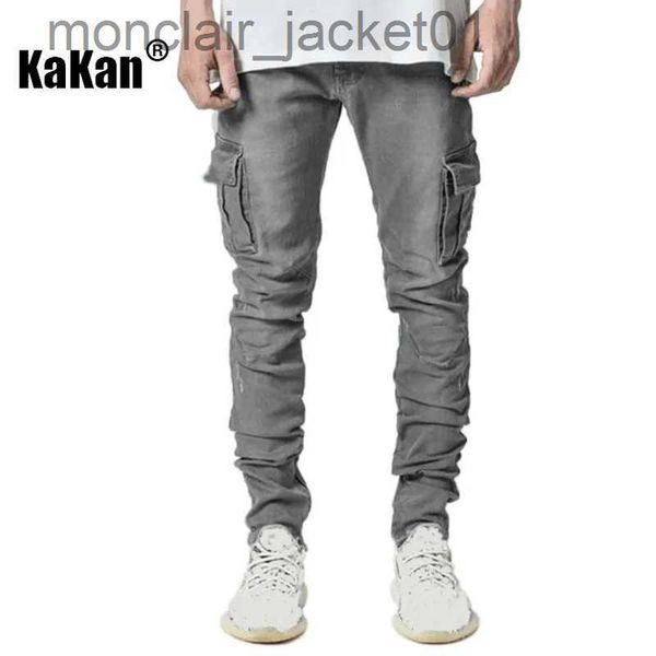 Erkekler Kot Kakan-Avrupa ve Amerika'da Yüksek End Slim Elastik Çok Cömert Bacak Kotu Yeni Skinny Jeans K016-MGD8 J231006