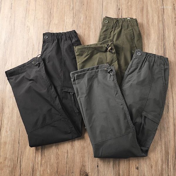 Pantaloni da uomo Primavera Estate Outdoor Impermeabile Cargo Sottile Traspirante Allentato Dritto Casual Tuta Pantaloni in tinta unita