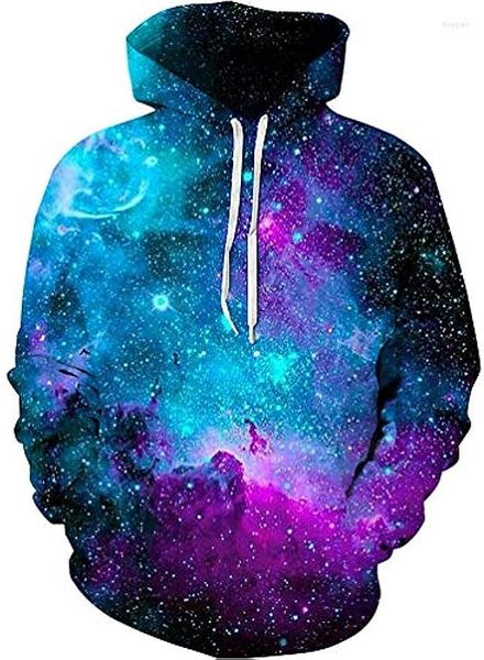 Herren Hoodies 2023 Hoodie Cool3d True Pattern Unisex 3D-gedruckter Galaxy-Pullover mit großen Taschen Sweatshirt in voller Größe