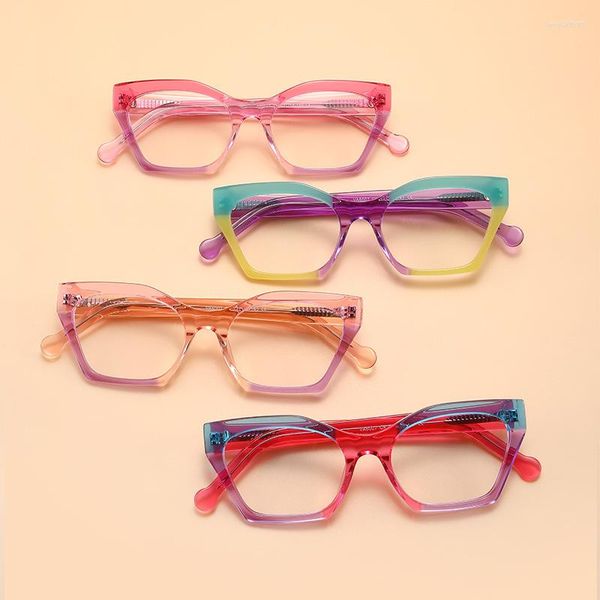 Montature per occhiali da sole BETSION Occhiali da vista in aceteta di colore retrò-antico Occhiali da vista da donna anti-luce blu per uomo Miopia Occhiali da vista ottici