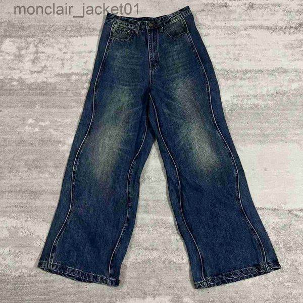 Calças de brim masculinas vintage para homens hip hop rock onda sólida calças de cowboy 2023 novo harajuku baggy jeansoversize reto solto calças de perna larga j231006