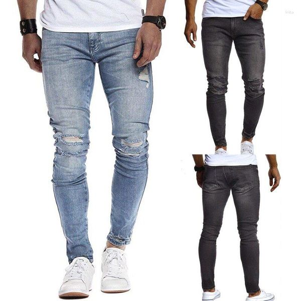 Herren Jeans Größe S-XL Männer Ripped Frühling Sommer Herbst Mode Lässig Loch Slim Fit Skinny Stretch Lange Denim Hosen Streetwear