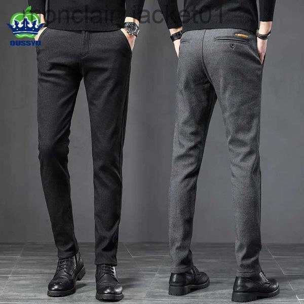 Calças masculinas 2023 primavera outono negócios vestido calças homens elástico cintura fosco tecido casual calças formal terno social calça traje homme j231006