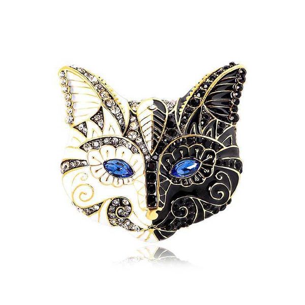 Designer Luxus Brosche Katze Maske Brosche Vintage Stil Brosche Pin Damen Mode Kleidung Accessoires Brosche