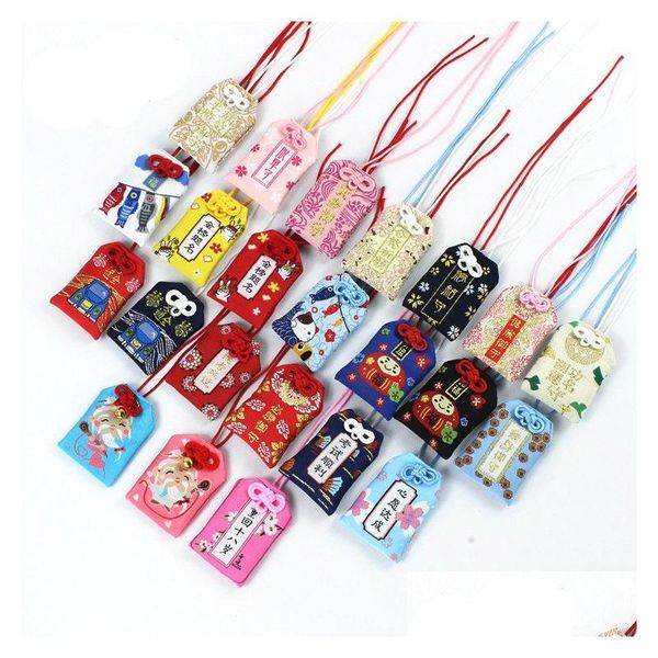 Chaveiros Lanyards 10 Pçs / Set Omamori Damo Guarda Bênção Saco Acadêmico Koi Peixe Sucesso Saúde Jovem Pingente Chaveiro Drop Delivery Fash Dhakp