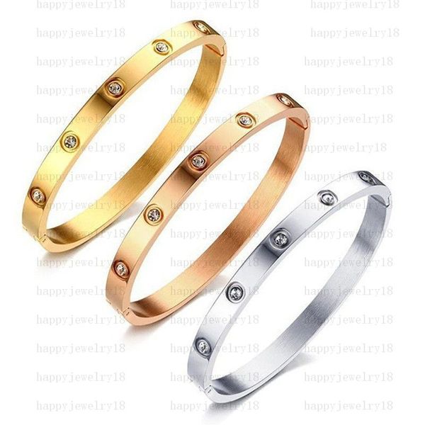 Designer-Armband, Luxus-Schmuck, Damen-Schraubarmbänder, klassischer Armreif aus Titan-Stahllegierung, vergoldet, handwerkliche Farben, Gold, Silber, Rose, verblasst nie