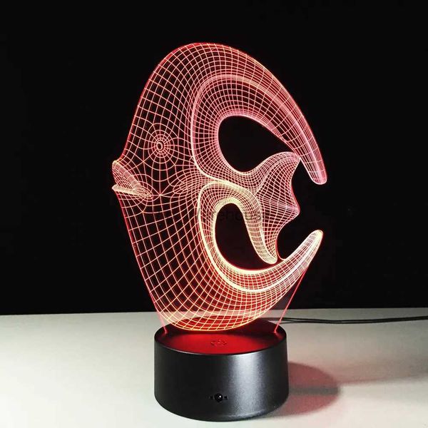 Tischlampen Heimelektronik Fischform 3D kleine Tischlampe Schlafzimmer Nachttischlampe bunte Touch kreatives Produkt Geschenk Nachtlicht YQ231006