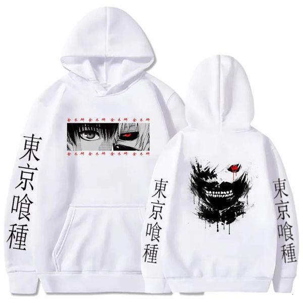 Мужские толстовки с капюшоном в стиле аниме Tokyo Ghoul Hoodies Ken Kaneki Толстовки с графическим принтом Мужская повседневная уличная одежда в стиле хип-хоп Пуловеры для пар Свободная толстовка с капюшоном 231006