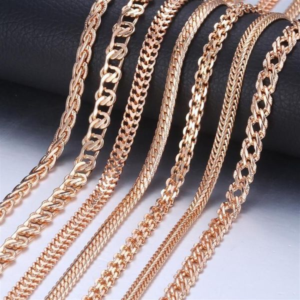 Catene Personalizza Collana Per Donna Uomo 585 Oro Rosa Veneziano Curb Lumaca Coda di Volpe Link Gioelleria Raffinata E Alla Moda 50 Centimetri 60 Centimetri CNN11233E