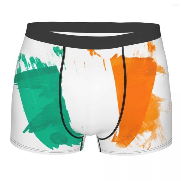 Cuecas homens bandeira da irlanda roupa interior humor boxer shorts calcinha masculino macio S-XXL