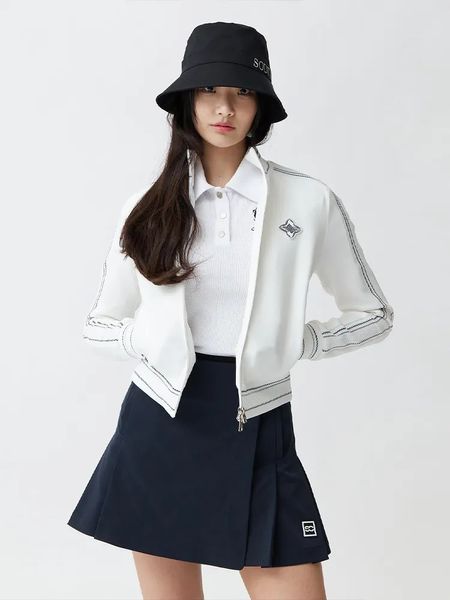 Altri articoli sportivi Abbigliamento da golf da donna Autunno Corea Giacca di alta qualità Moda sportiva Doppia cerniera Palla Camicia Cappotto Abbigliamento 231006