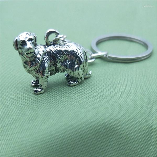 Schlüsselanhänger Vintage 3D Golden Retriever Schlüsselanhänger Mode Haustier Hund Schmuck Auto Schlüsselbund Tasche Schlüsselring für Frauen Männer