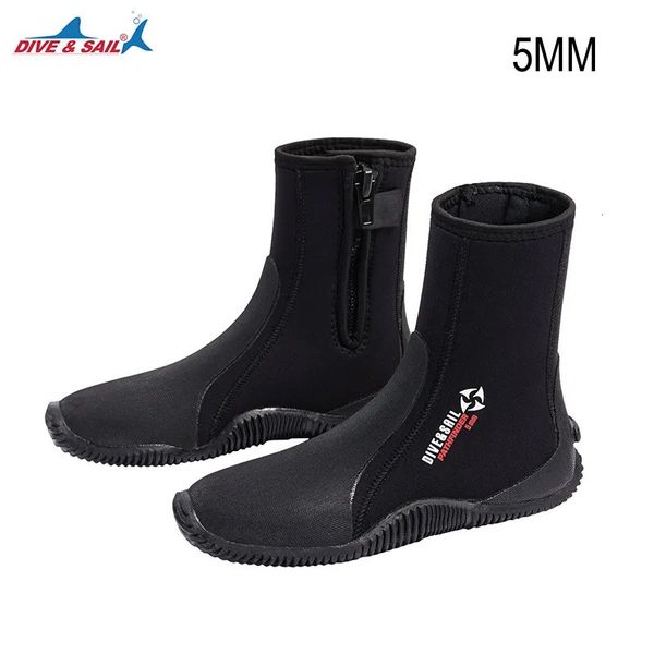 Scarpe da scoglio Stivali da sub professionali in neoprene da 5 mm Adulti Mute termiche invernali Stivali Scarpe da acqua da spiaggia per snorkeling subacqueo 231006