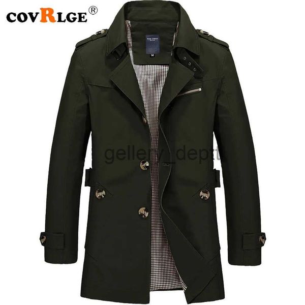 Мужские куртки Covrlge New Men Fashion English Style Jacket Coat Spring Brand Man Casual Fit Wild Overcoat Jacket Solid Color Trench Coat Male J231006