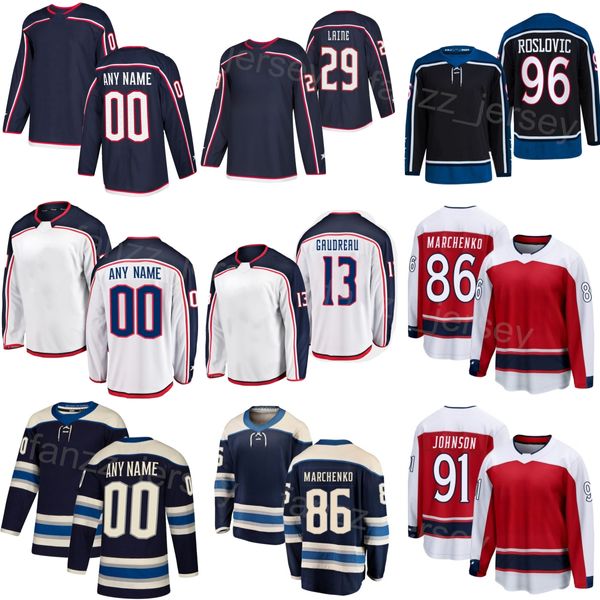 Stitched Hockey 38 Maglia Boone Jenner 96 Jack Roslovic 91 Kent Johnson 86 Kirill Marchenko 11 Adam Fantilli 13 Johnny Gaudreau 29 Patrik Laine Team Uomo Donna Gioventù