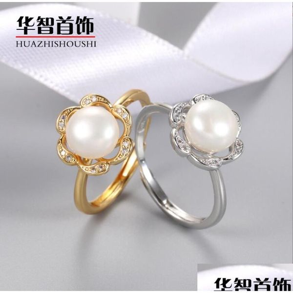 Configurações de jóias Configurações de jóias Atacado Pearl Ring S925 Sier 18 estilos para mulheres anéis de montagem tamanho ajustável em branco DIY Gif Drop Dhhbm