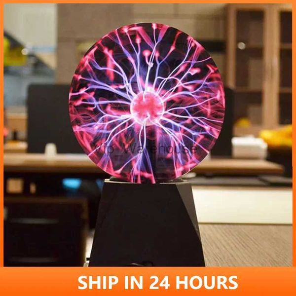 Tischlampen 4/5/6/8 Zoll Neuheit Licht Magic Plasma Ball Licht Nachtlicht Weihnachten Kinder Geschenk Glas Plasma Lampe Party Dekor Tischleuchten 20 YQ231006