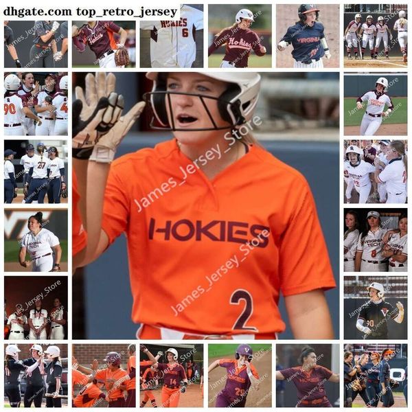 Nuovo NCAA College Virginia cucita indossa Tech 2022 Hokies softball Jersey di baseball VT 2 Jayme Bailey 3 Keely Rochard 4 Darby Trull 5 Je