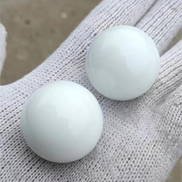 Estatuetas decorativas bola de cuidado de mármore branco natural handebol jade massagem aperto de mão fitness decoração de casa presente
